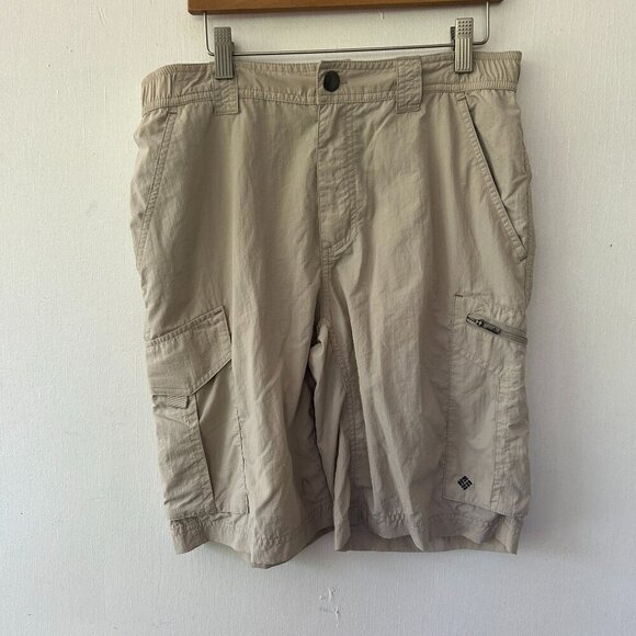 Columbia Cargo Shorts Mens Size 30 Khaki Hiking Pockets Outdoor Inseam Size 10 - Picture 1 of 5